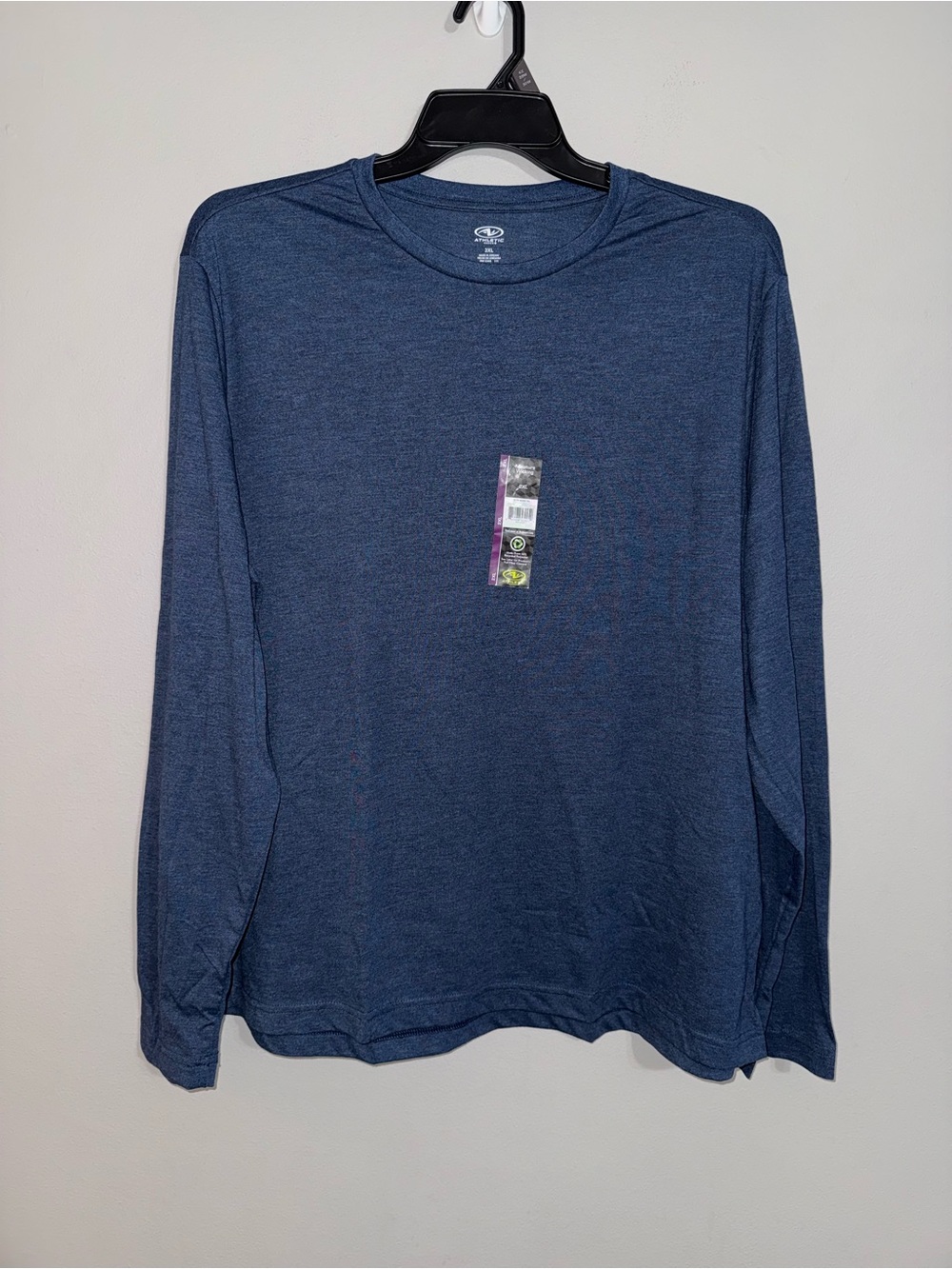 Men's Long Sleeve Performance T-Shirt - Navy Blue Heather 2XL